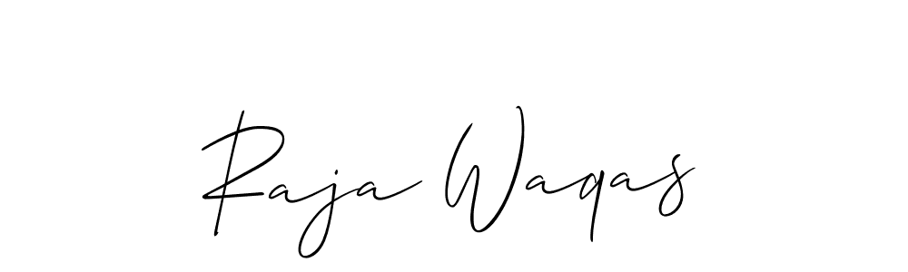 Use a signature maker to create a handwritten signature online. With this signature software, you can design (Allison_Script) your own signature for name Raja Waqas. Raja Waqas signature style 2 images and pictures png