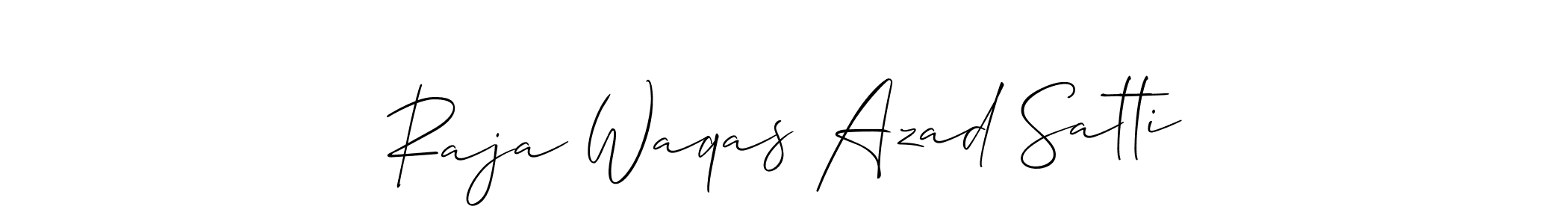 Create a beautiful signature design for name Raja Waqas Azad Satti. With this signature (Allison_Script) fonts, you can make a handwritten signature for free. Raja Waqas Azad Satti signature style 2 images and pictures png