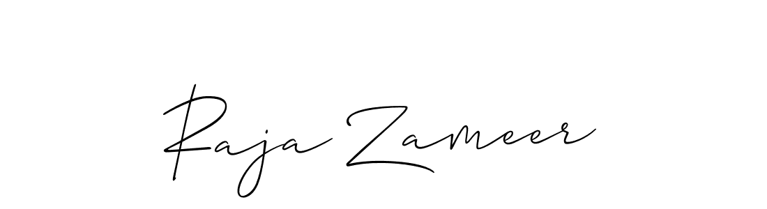 Create a beautiful signature design for name Raja Zameer. With this signature (Allison_Script) fonts, you can make a handwritten signature for free. Raja Zameer signature style 2 images and pictures png