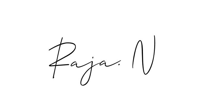 Also You can easily find your signature by using the search form. We will create Raja. N name handwritten signature images for you free of cost using Allison_Script sign style. Raja. N signature style 2 images and pictures png