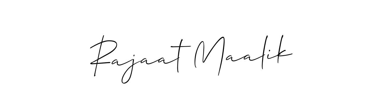 Design your own signature with our free online signature maker. With this signature software, you can create a handwritten (Allison_Script) signature for name Rajaat Maalik. Rajaat Maalik signature style 2 images and pictures png