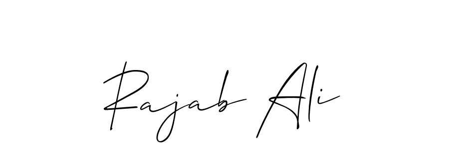 Make a beautiful signature design for name Rajab Ali. With this signature (Allison_Script) style, you can create a handwritten signature for free. Rajab Ali signature style 2 images and pictures png