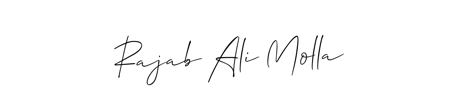 Rajab Ali Molla stylish signature style. Best Handwritten Sign (Allison_Script) for my name. Handwritten Signature Collection Ideas for my name Rajab Ali Molla. Rajab Ali Molla signature style 2 images and pictures png