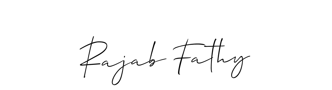 You should practise on your own different ways (Allison_Script) to write your name (Rajab Fathy) in signature. don't let someone else do it for you. Rajab Fathy signature style 2 images and pictures png