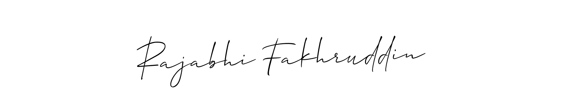 This is the best signature style for the Rajabhi Fakhruddin name. Also you like these signature font (Allison_Script). Mix name signature. Rajabhi Fakhruddin signature style 2 images and pictures png