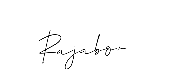 It looks lik you need a new signature style for name Rajabov. Design unique handwritten (Allison_Script) signature with our free signature maker in just a few clicks. Rajabov signature style 2 images and pictures png