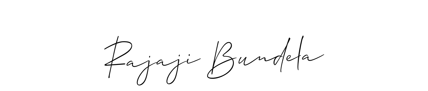 Also we have Rajaji Bundela name is the best signature style. Create professional handwritten signature collection using Allison_Script autograph style. Rajaji Bundela signature style 2 images and pictures png