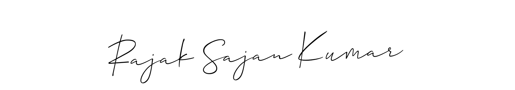 This is the best signature style for the Rajak Sajan Kumar name. Also you like these signature font (Allison_Script). Mix name signature. Rajak Sajan Kumar signature style 2 images and pictures png