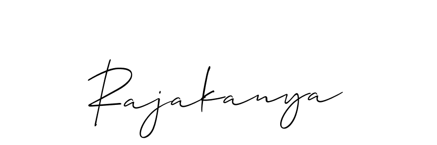 Create a beautiful signature design for name Rajakanya. With this signature (Allison_Script) fonts, you can make a handwritten signature for free. Rajakanya signature style 2 images and pictures png