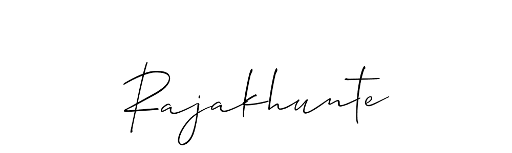 How to make Rajakhunte name signature. Use Allison_Script style for creating short signs online. This is the latest handwritten sign. Rajakhunte signature style 2 images and pictures png
