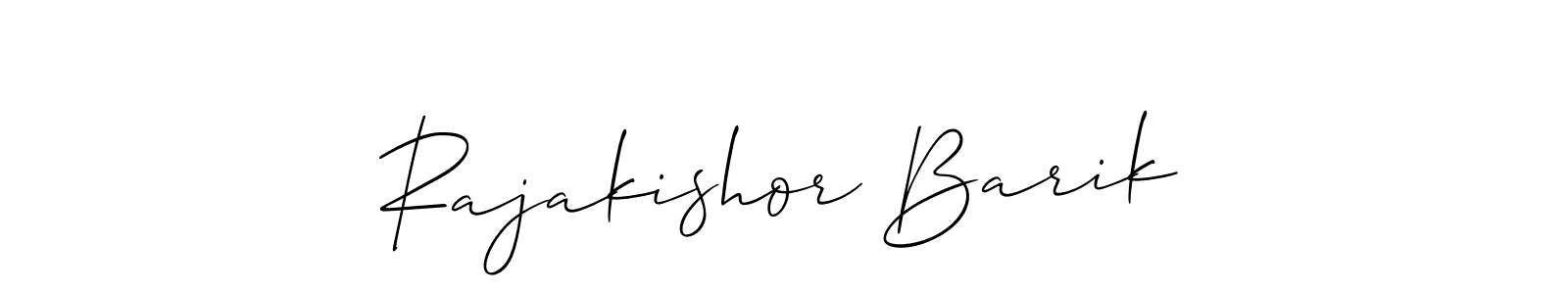 This is the best signature style for the Rajakishor Barik name. Also you like these signature font (Allison_Script). Mix name signature. Rajakishor Barik signature style 2 images and pictures png