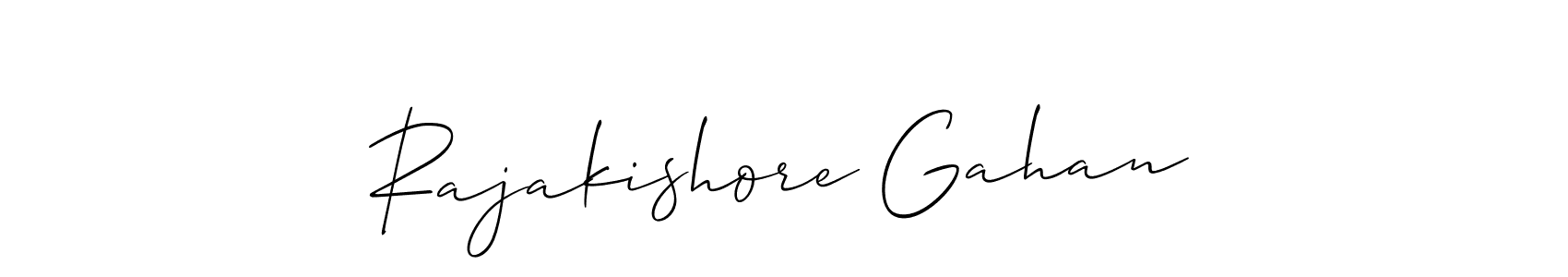 if you are searching for the best signature style for your name Rajakishore Gahan. so please give up your signature search. here we have designed multiple signature styles  using Allison_Script. Rajakishore Gahan signature style 2 images and pictures png