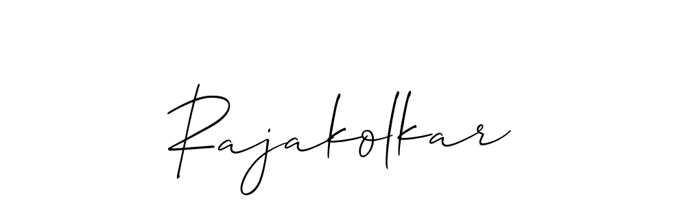 Create a beautiful signature design for name Rajakolkar. With this signature (Allison_Script) fonts, you can make a handwritten signature for free. Rajakolkar signature style 2 images and pictures png