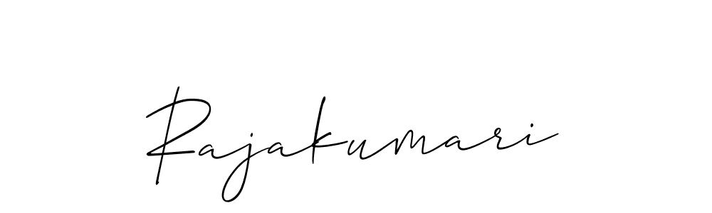 Create a beautiful signature design for name Rajakumari. With this signature (Allison_Script) fonts, you can make a handwritten signature for free. Rajakumari signature style 2 images and pictures png
