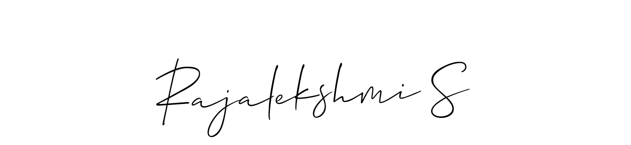 Design your own signature with our free online signature maker. With this signature software, you can create a handwritten (Allison_Script) signature for name Rajalekshmi S. Rajalekshmi S signature style 2 images and pictures png