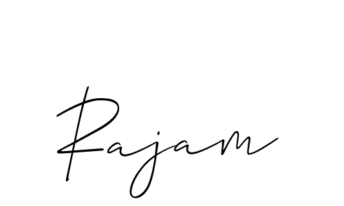 if you are searching for the best signature style for your name Rajam. so please give up your signature search. here we have designed multiple signature styles  using Allison_Script. Rajam signature style 2 images and pictures png