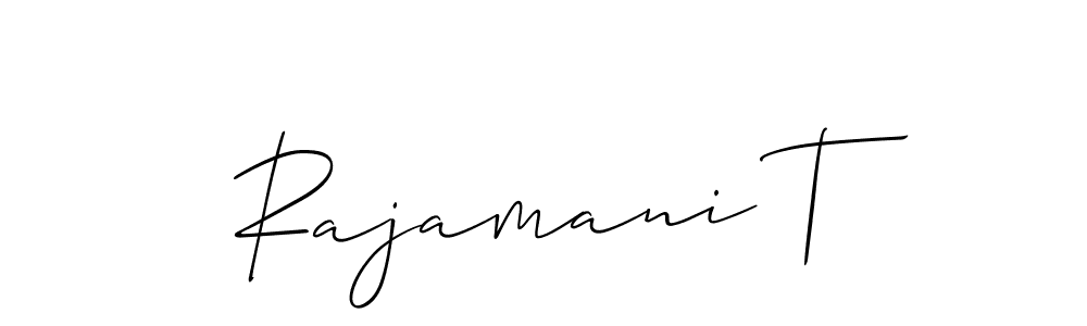 Make a beautiful signature design for name Rajamani T. With this signature (Allison_Script) style, you can create a handwritten signature for free. Rajamani T signature style 2 images and pictures png