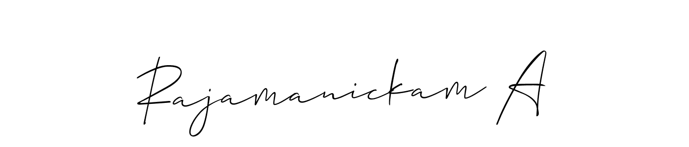 Create a beautiful signature design for name Rajamanickam A. With this signature (Allison_Script) fonts, you can make a handwritten signature for free. Rajamanickam A signature style 2 images and pictures png