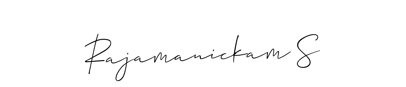 Also You can easily find your signature by using the search form. We will create Rajamanickam S name handwritten signature images for you free of cost using Allison_Script sign style. Rajamanickam S signature style 2 images and pictures png