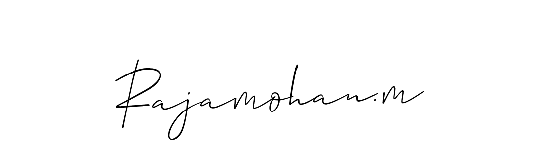 Design your own signature with our free online signature maker. With this signature software, you can create a handwritten (Allison_Script) signature for name Rajamohan.m. Rajamohan.m signature style 2 images and pictures png