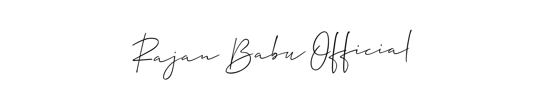 Use a signature maker to create a handwritten signature online. With this signature software, you can design (Allison_Script) your own signature for name Rajan Babu Official. Rajan Babu Official signature style 2 images and pictures png