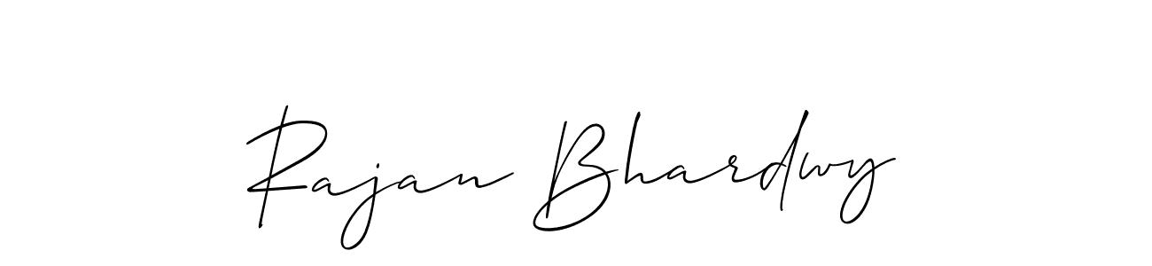 Make a short Rajan Bhardwy signature style. Manage your documents anywhere anytime using Allison_Script. Create and add eSignatures, submit forms, share and send files easily. Rajan Bhardwy signature style 2 images and pictures png