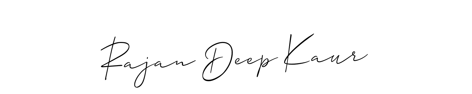 How to make Rajan Deep Kaur signature? Allison_Script is a professional autograph style. Create handwritten signature for Rajan Deep Kaur name. Rajan Deep Kaur signature style 2 images and pictures png
