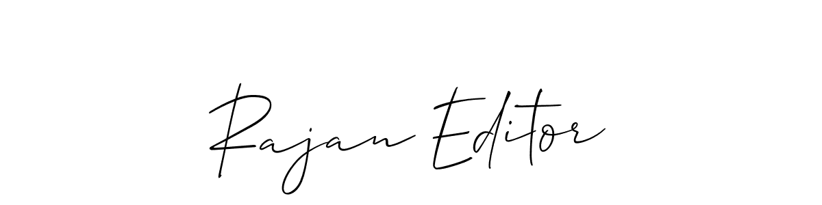 if you are searching for the best signature style for your name Rajan Editor. so please give up your signature search. here we have designed multiple signature styles  using Allison_Script. Rajan Editor signature style 2 images and pictures png
