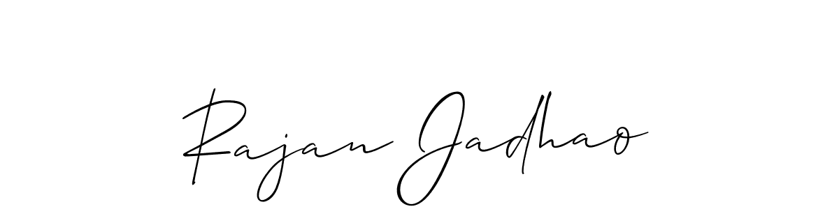 Similarly Allison_Script is the best handwritten signature design. Signature creator online .You can use it as an online autograph creator for name Rajan Jadhao. Rajan Jadhao signature style 2 images and pictures png