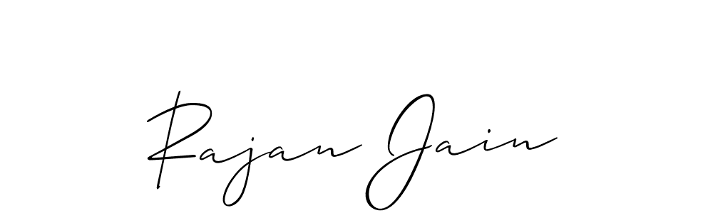 Make a beautiful signature design for name Rajan Jain. With this signature (Allison_Script) style, you can create a handwritten signature for free. Rajan Jain signature style 2 images and pictures png