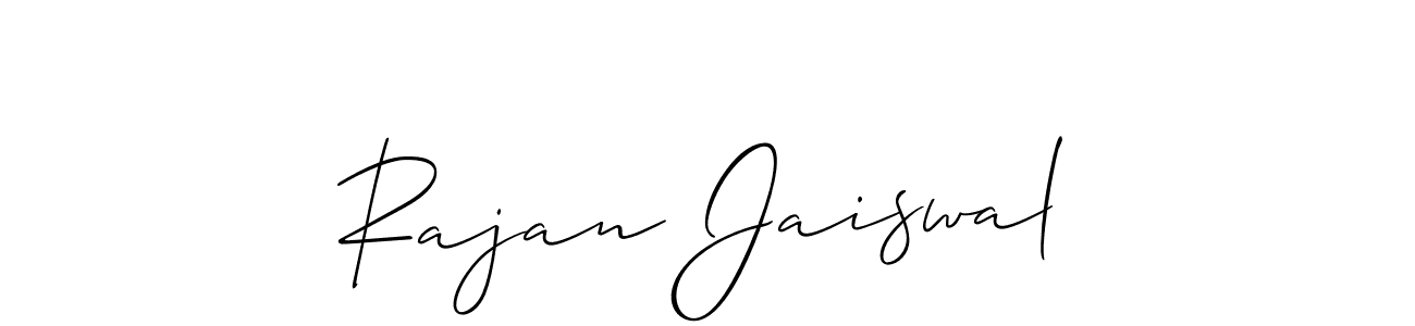 Rajan Jaiswal stylish signature style. Best Handwritten Sign (Allison_Script) for my name. Handwritten Signature Collection Ideas for my name Rajan Jaiswal. Rajan Jaiswal signature style 2 images and pictures png