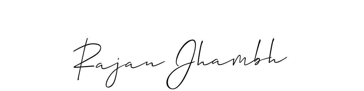 if you are searching for the best signature style for your name Rajan Jhambh. so please give up your signature search. here we have designed multiple signature styles  using Allison_Script. Rajan Jhambh signature style 2 images and pictures png