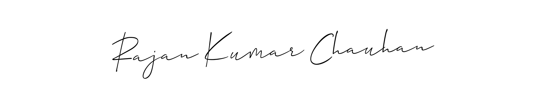 The best way (Allison_Script) to make a short signature is to pick only two or three words in your name. The name Rajan Kumar Chauhan include a total of six letters. For converting this name. Rajan Kumar Chauhan signature style 2 images and pictures png
