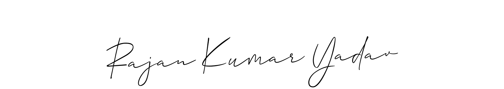 Design your own signature with our free online signature maker. With this signature software, you can create a handwritten (Allison_Script) signature for name Rajan Kumar Yadav. Rajan Kumar Yadav signature style 2 images and pictures png