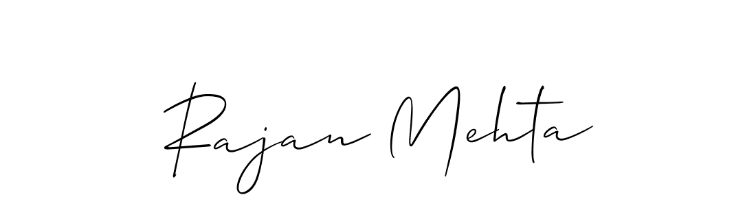 Use a signature maker to create a handwritten signature online. With this signature software, you can design (Allison_Script) your own signature for name Rajan Mehta. Rajan Mehta signature style 2 images and pictures png