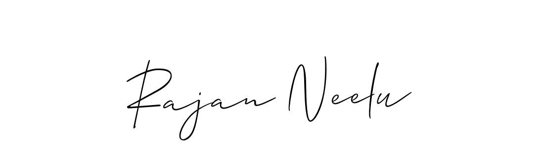 if you are searching for the best signature style for your name Rajan Neelu. so please give up your signature search. here we have designed multiple signature styles  using Allison_Script. Rajan Neelu signature style 2 images and pictures png