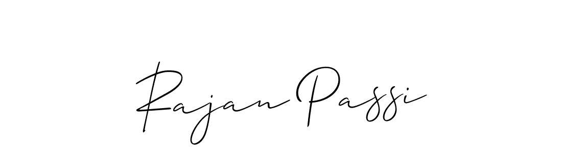 if you are searching for the best signature style for your name Rajan Passi. so please give up your signature search. here we have designed multiple signature styles  using Allison_Script. Rajan Passi signature style 2 images and pictures png