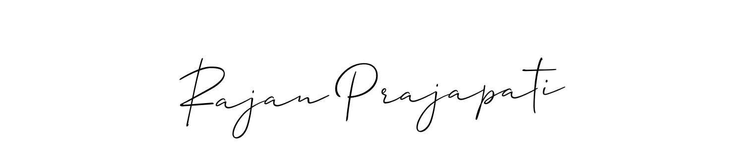 Rajan Prajapati stylish signature style. Best Handwritten Sign (Allison_Script) for my name. Handwritten Signature Collection Ideas for my name Rajan Prajapati. Rajan Prajapati signature style 2 images and pictures png