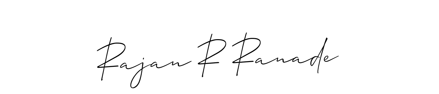 It looks lik you need a new signature style for name Rajan R Ranade. Design unique handwritten (Allison_Script) signature with our free signature maker in just a few clicks. Rajan R Ranade signature style 2 images and pictures png