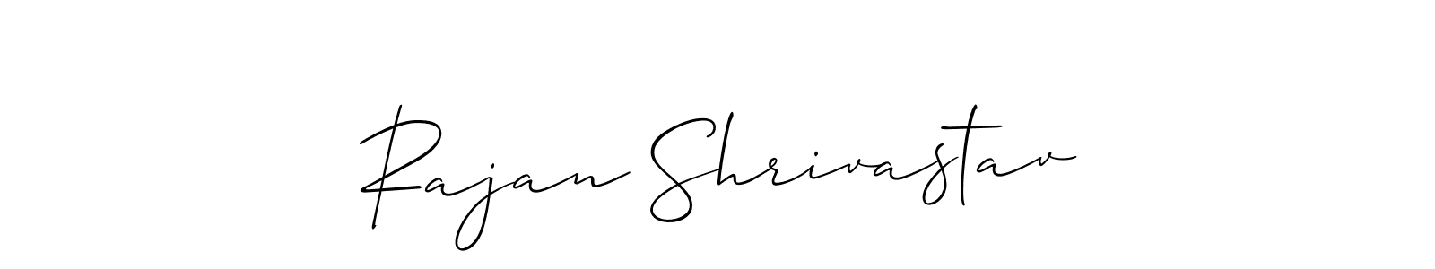 The best way (Allison_Script) to make a short signature is to pick only two or three words in your name. The name Rajan Shrivastav include a total of six letters. For converting this name. Rajan Shrivastav signature style 2 images and pictures png