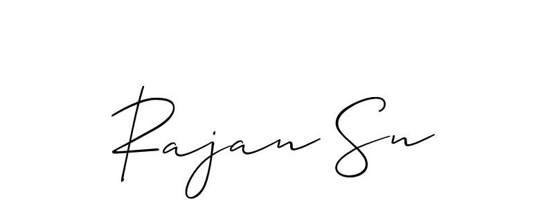 Use a signature maker to create a handwritten signature online. With this signature software, you can design (Allison_Script) your own signature for name Rajan Sn. Rajan Sn signature style 2 images and pictures png