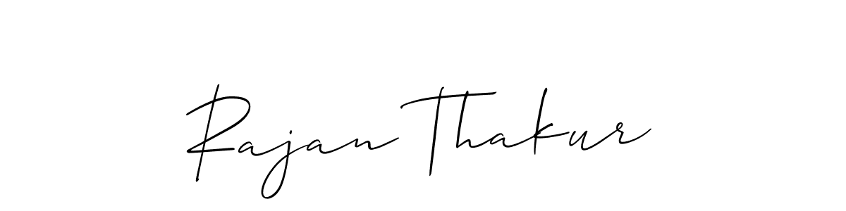 The best way (Allison_Script) to make a short signature is to pick only two or three words in your name. The name Rajan Thakur include a total of six letters. For converting this name. Rajan Thakur signature style 2 images and pictures png