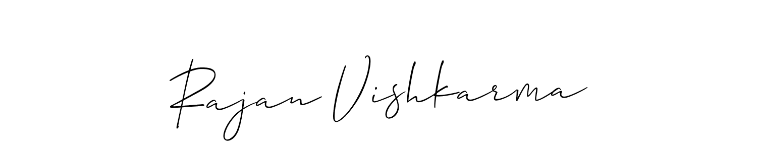 Make a beautiful signature design for name Rajan Vishkarma. With this signature (Allison_Script) style, you can create a handwritten signature for free. Rajan Vishkarma signature style 2 images and pictures png