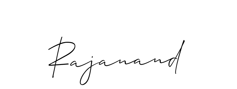 Use a signature maker to create a handwritten signature online. With this signature software, you can design (Allison_Script) your own signature for name Rajanand. Rajanand signature style 2 images and pictures png