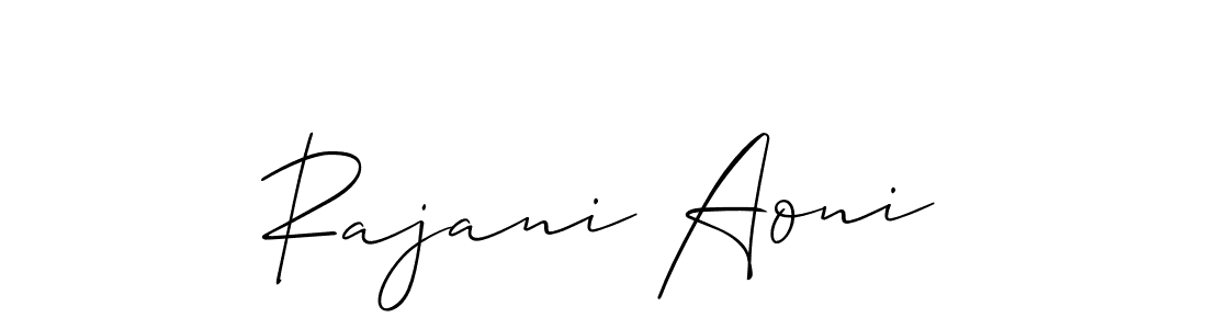 How to make Rajani Aoni name signature. Use Allison_Script style for creating short signs online. This is the latest handwritten sign. Rajani Aoni signature style 2 images and pictures png