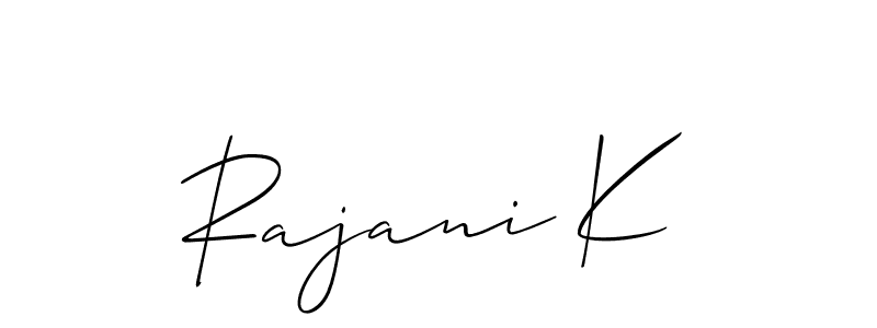 How to make Rajani K signature? Allison_Script is a professional autograph style. Create handwritten signature for Rajani K name. Rajani K signature style 2 images and pictures png