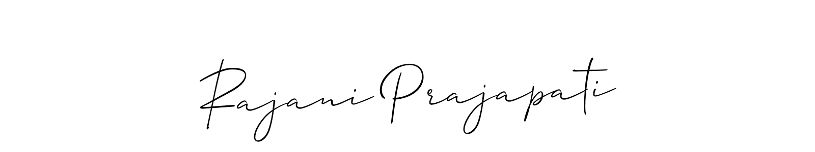 Use a signature maker to create a handwritten signature online. With this signature software, you can design (Allison_Script) your own signature for name Rajani Prajapati. Rajani Prajapati signature style 2 images and pictures png