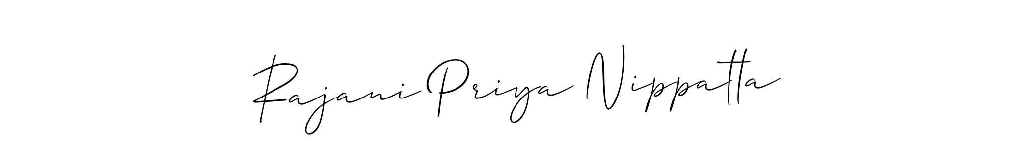 See photos of Rajani Priya Nippatla official signature by Spectra . Check more albums & portfolios. Read reviews & check more about Allison_Script font. Rajani Priya Nippatla signature style 2 images and pictures png