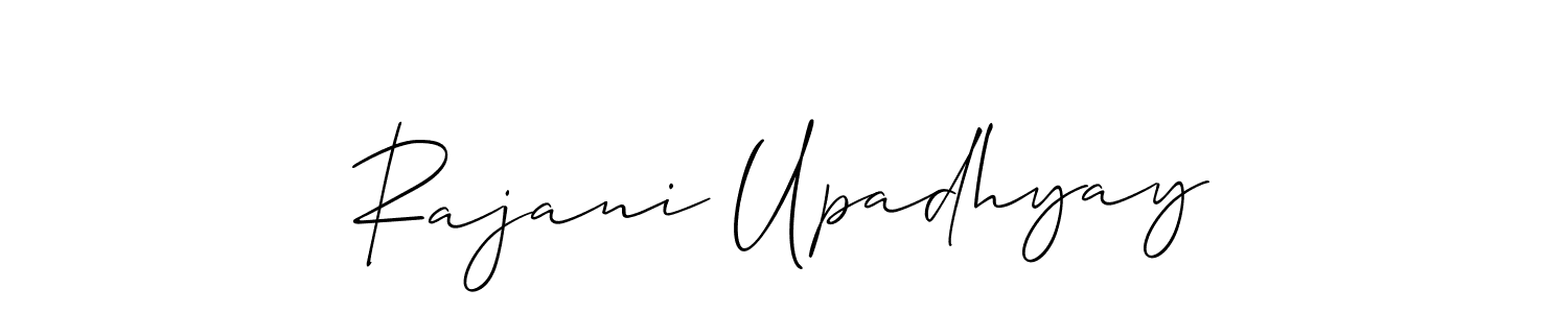 It looks lik you need a new signature style for name Rajani Upadhyay. Design unique handwritten (Allison_Script) signature with our free signature maker in just a few clicks. Rajani Upadhyay signature style 2 images and pictures png