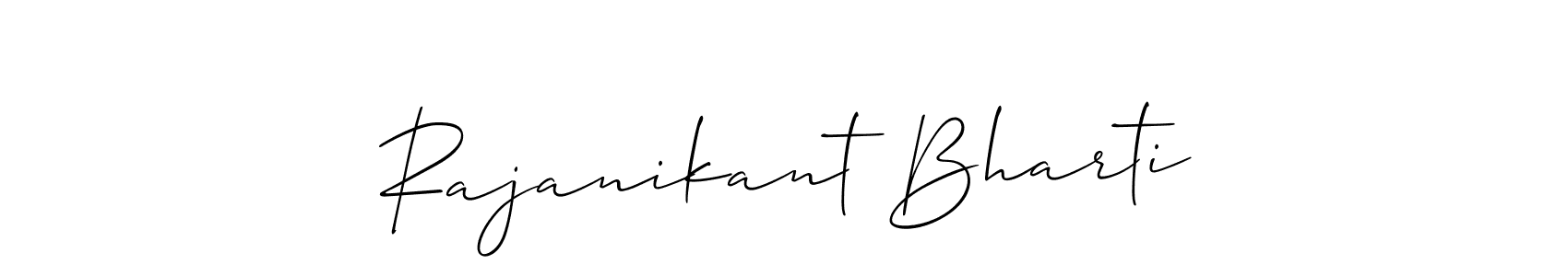 Use a signature maker to create a handwritten signature online. With this signature software, you can design (Allison_Script) your own signature for name Rajanikant Bharti. Rajanikant Bharti signature style 2 images and pictures png